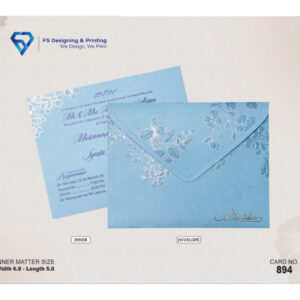 Elegant Blue Wedding Invitation Card