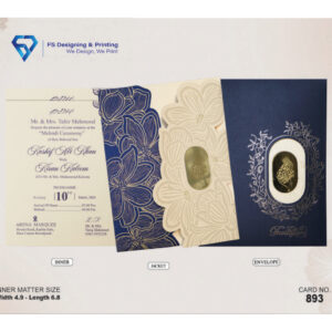 Luxury Navy Wedding Invitation Card