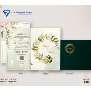 Elegant Green Floral Wedding Invitation