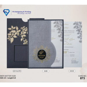 Luxury Grey Dabbi Wedding Invitation