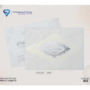 Light Blue Embossed Wedding Invitation