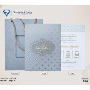 Luxury Blue Box Wedding Invitation Card