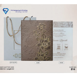 Luxury Brown Floral Box Wedding Invitation