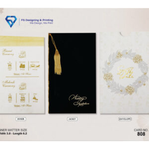 Black & Gold Wedding Invitation with Tassel Jacket