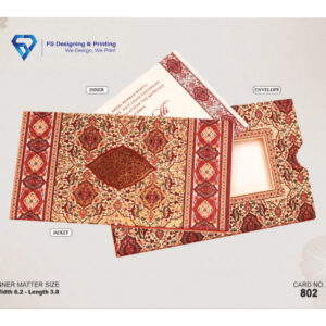 Traditional Red Mughal Pattern Wedding Invitation Set