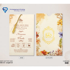 Floral Gold Frame Wedding Invitation Card