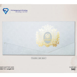 Elegant Gold Crest Folding Wedding Invitation Card