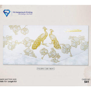 Elegant Peacock Theme Folding Wedding Invitation Card