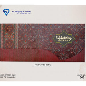 Classic Red Pattern Folding Wedding Invitation Card