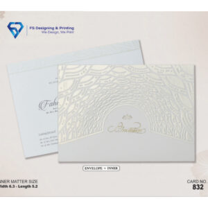 Elegant White Embossed Floral Wedding Invitation Card