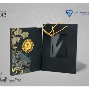 Elegant Black Floral Wedding Invitation Card