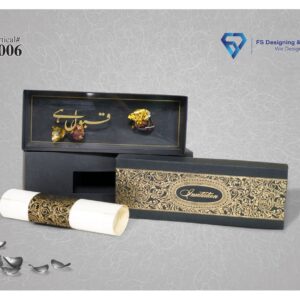 Luxury Black & Gold Scroll Wedding Invitation Box
