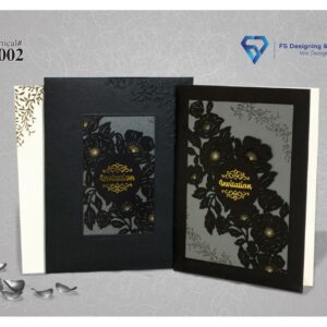 Luxury Black Floral Laser Cut Wedding Invitation Card