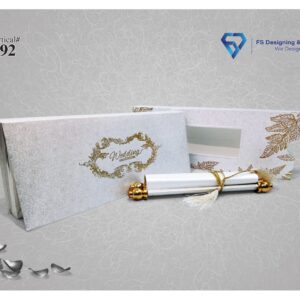 Luxury Scroll Style Wedding Invitation Card with Box