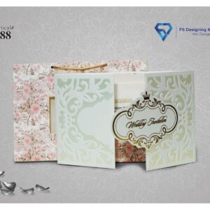 Elegant Mint Green Floral Wedding Invitation Card with Box