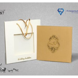 Luxury Golden Monogram Wedding Invitation Card