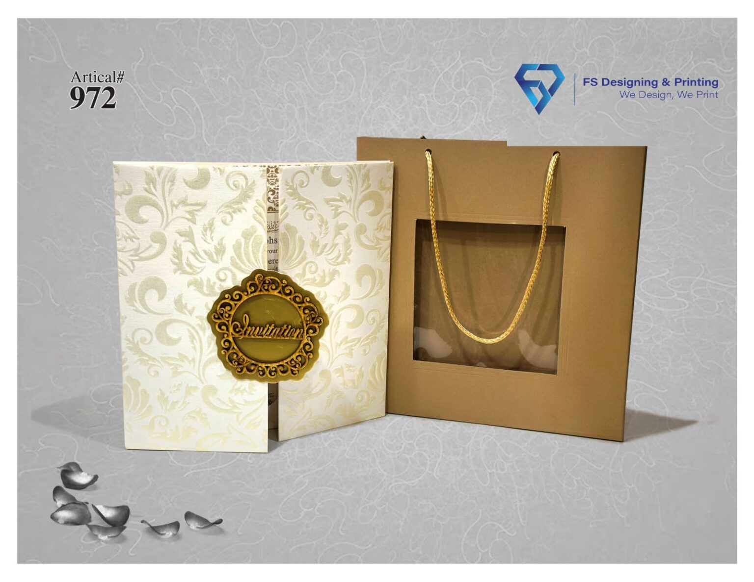 Luxury Ivory Floral Wedding Invitation Card with Gift Box – FS ...