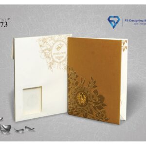 Luxury Golden Floral Wedding Invitation Card
