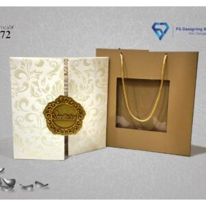 Luxury Ivory Floral Wedding Invitation Card with Gift Box