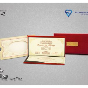 Luxury Red & Gold Wedding Invitation Card