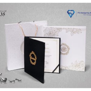 Luxury Black & White Wedding Invitation Box Card