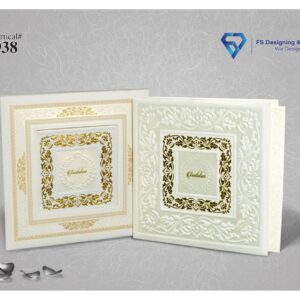 Luxury Ivory Embossed Floral Wedding Invitation Card