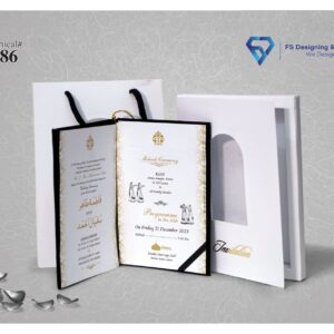 Luxury White & Gold Wedding Invitation Box Card